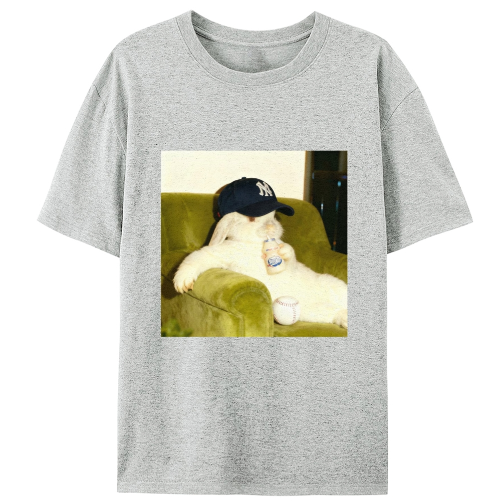 Baseball Rabbit No Bat NY Yankees Retro Designed for Women - Slim Fit Cotton Tee