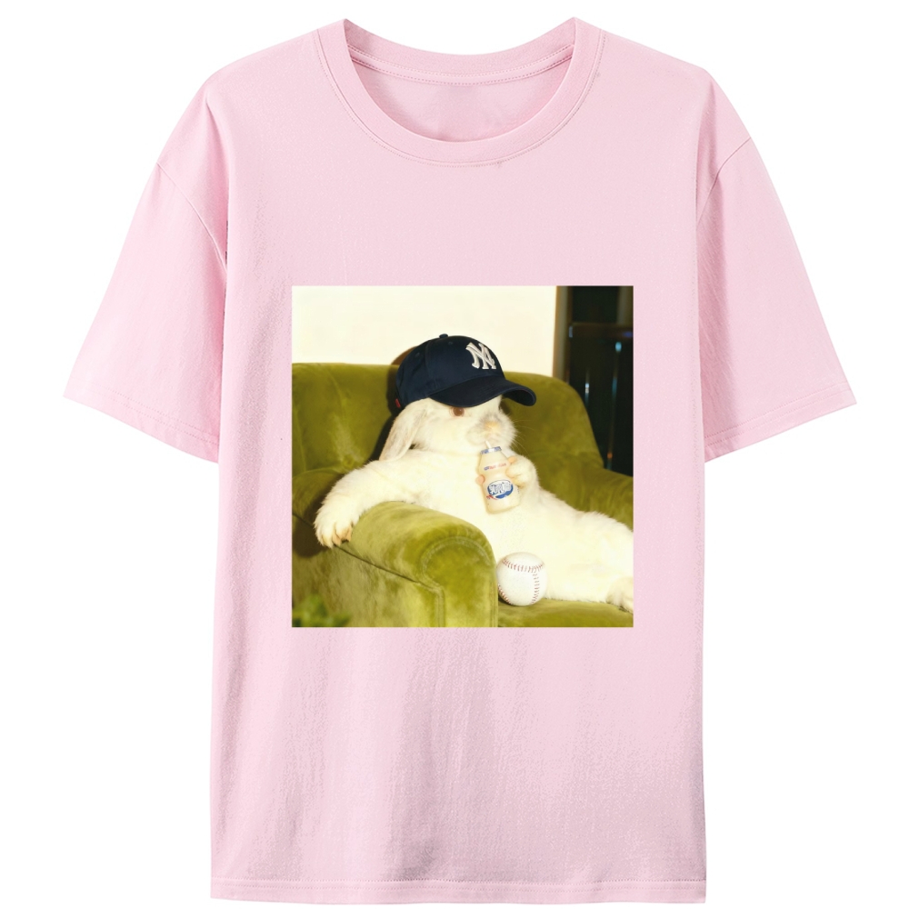 Baseball Rabbit No Bat NY Yankees Retro Designed for Women - Slim Fit Cotton Tee