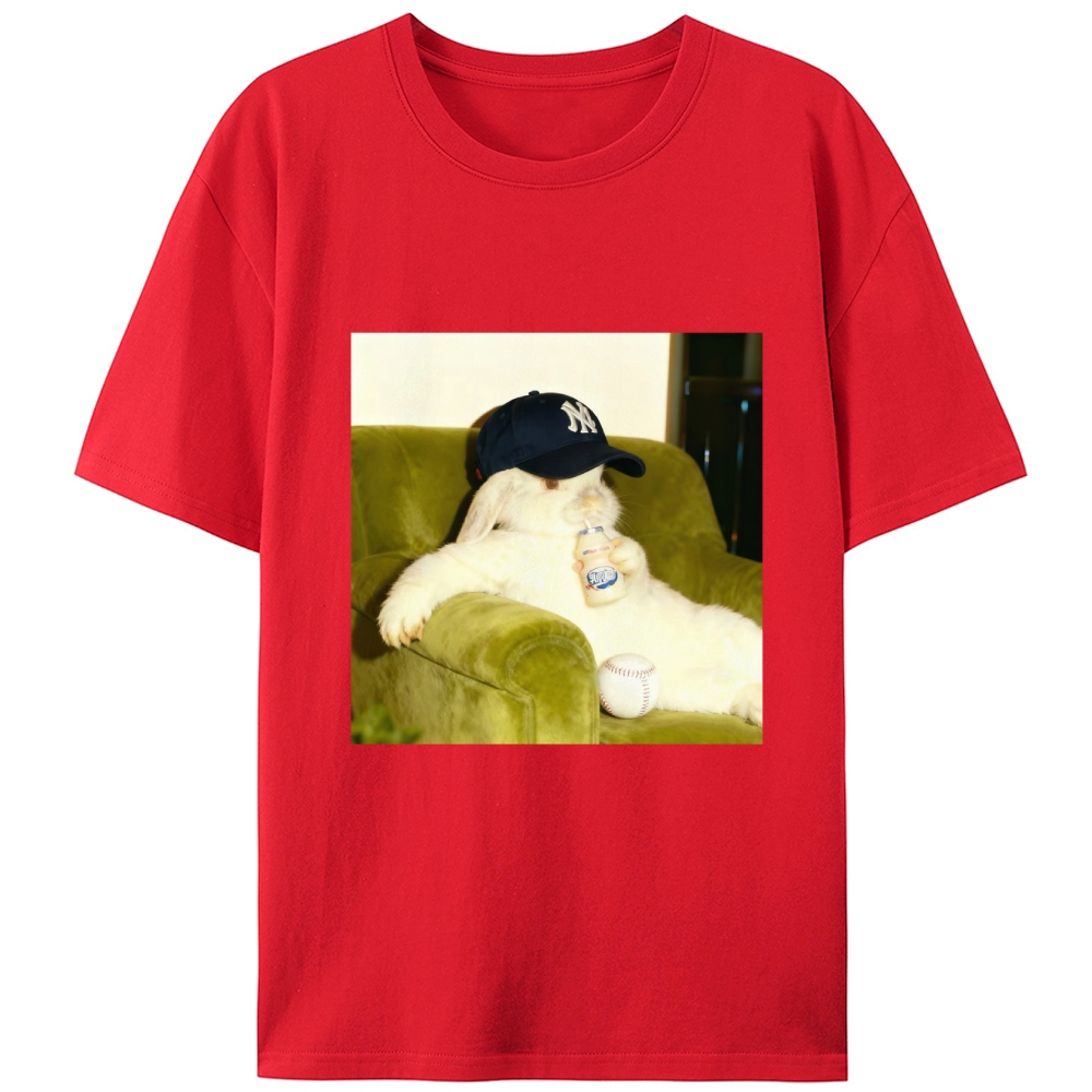 Baseball Rabbit No Bat NY Yankees Retro Designed for Women - Slim Fit Cotton Tee