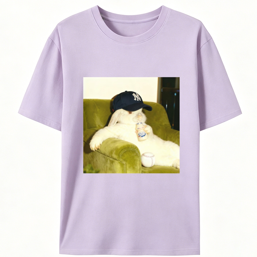 Baseball Rabbit No Bat NY Yankees Retro Designed for Women - Slim Fit Cotton Tee