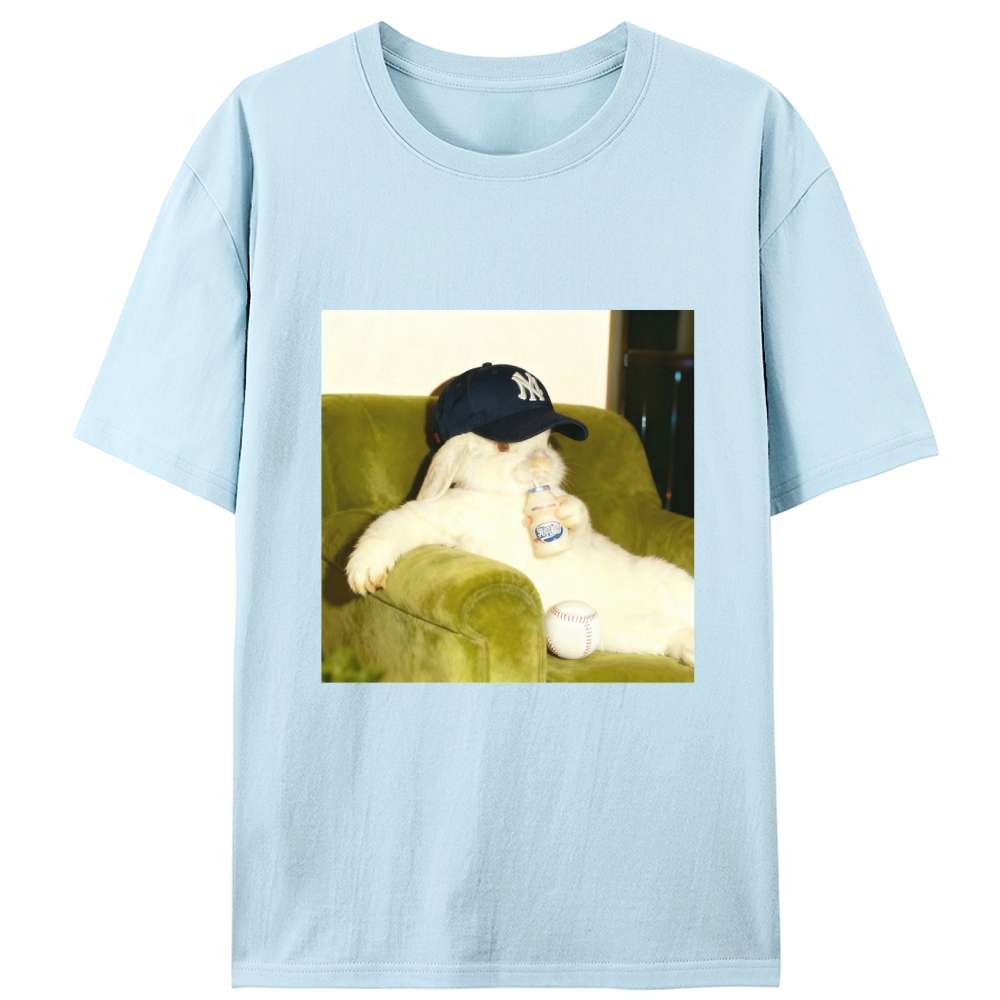 Baseball Rabbit No Bat NY Yankees Retro Designed for Women - Slim Fit Cotton Tee