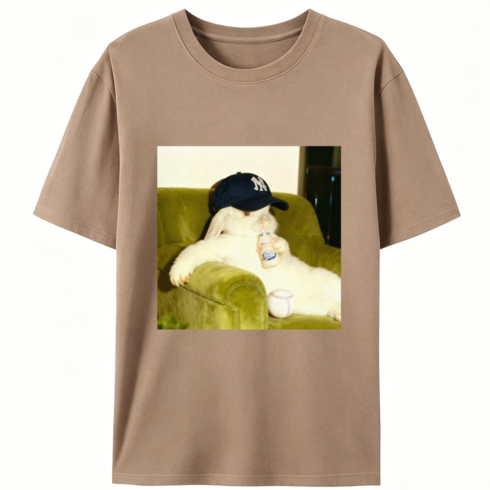 Baseball Rabbit No Bat NY Yankees Retro Designed for Women - Slim Fit Cotton Tee