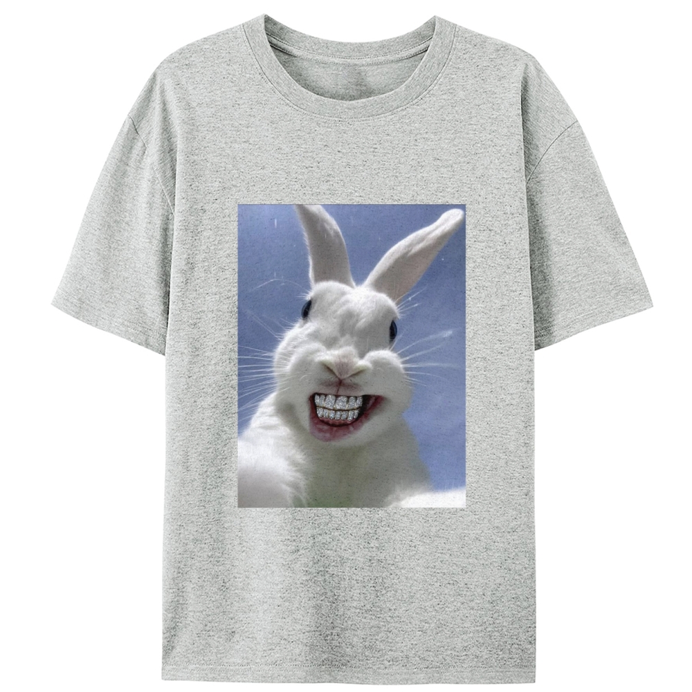 Diamond Teeth Rabbit Retro Designed for Women - Slim Fit Cotton Tee