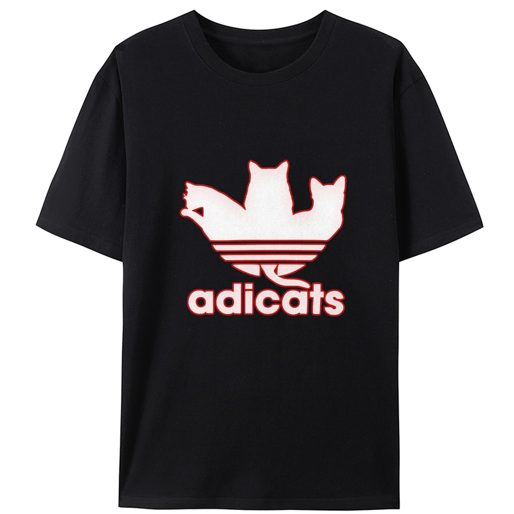 Adicats Three Cats Parody Retro Designed for Women - Slim Fit Cotton Tee