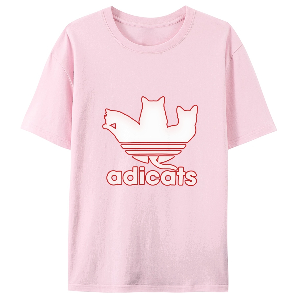 Adicats Three Cats Parody Retro Designed for Women - Slim Fit Cotton Tee