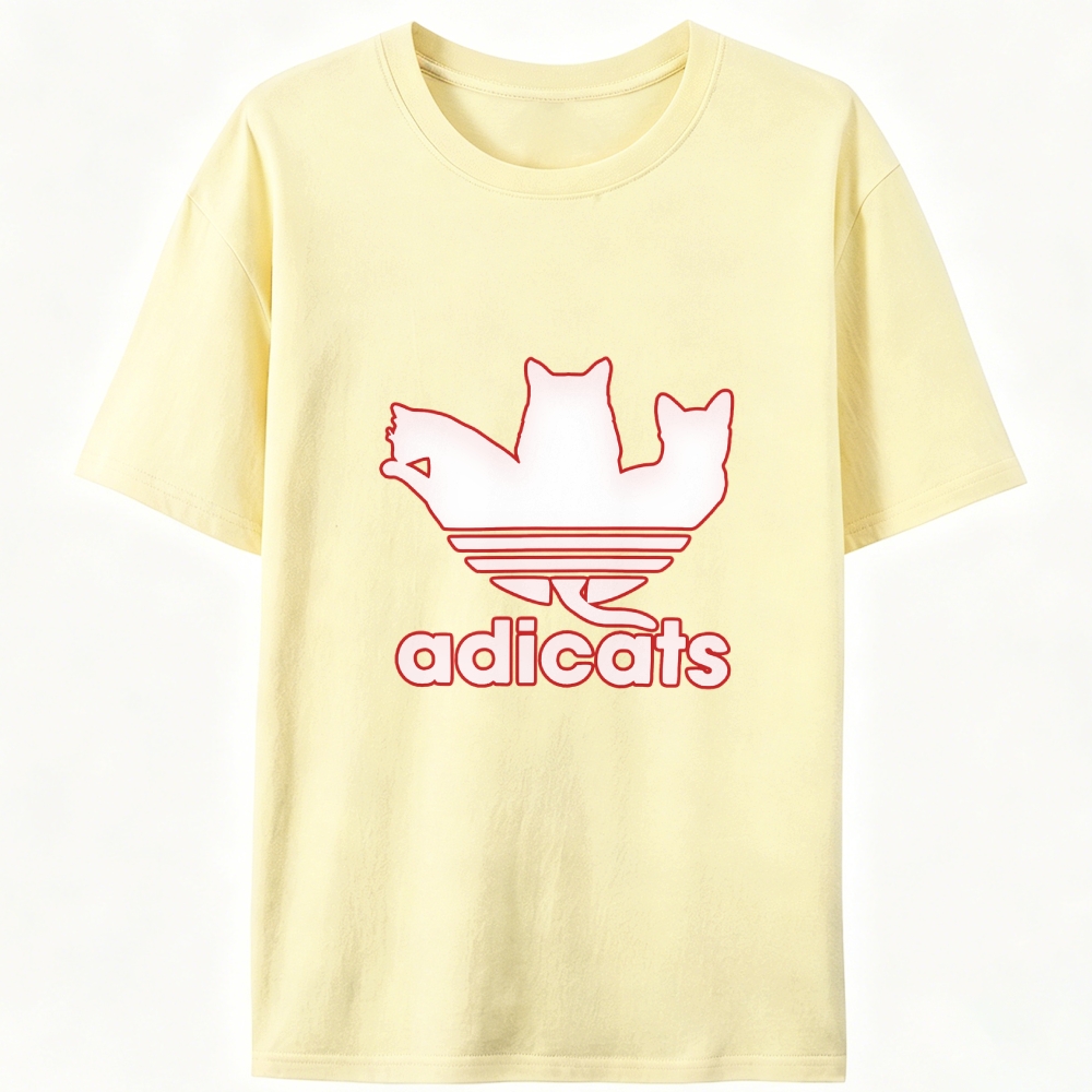 Adicats Three Cats Parody Retro Designed for Women - Slim Fit Cotton Tee