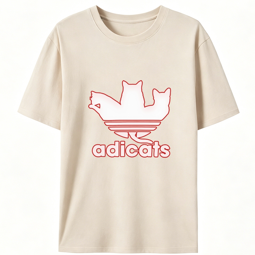 Adicats Three Cats Parody Retro Designed for Women - Slim Fit Cotton Tee