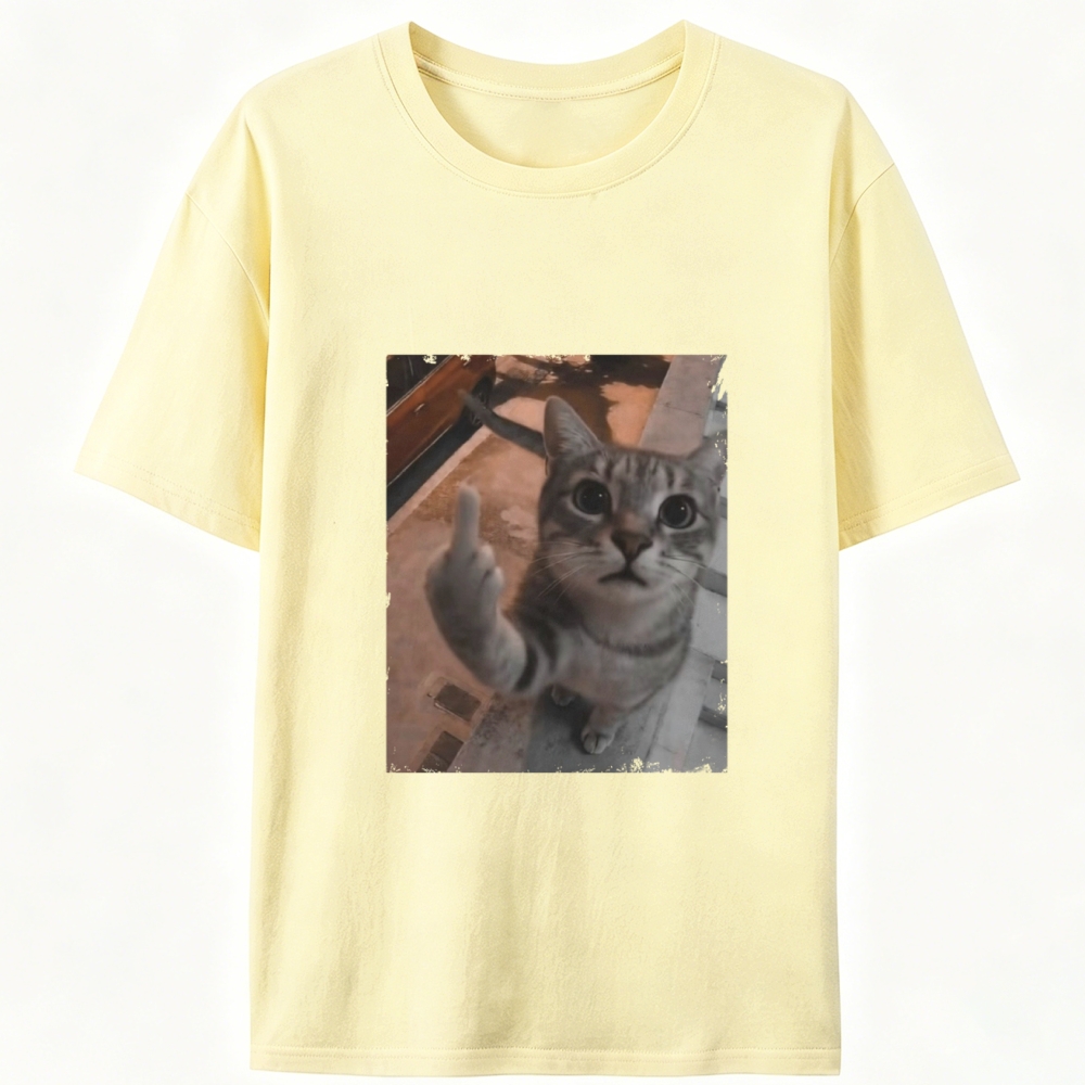 Cat's Unapologetic Vintage Salute Designed for Women - Slim Fit Cotton Tee