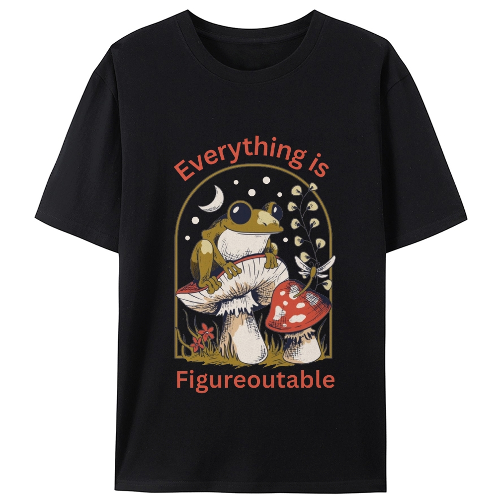 Everything Is Figureoutable Frog Retro Designed for Women - Slim Fit Cotton Tee