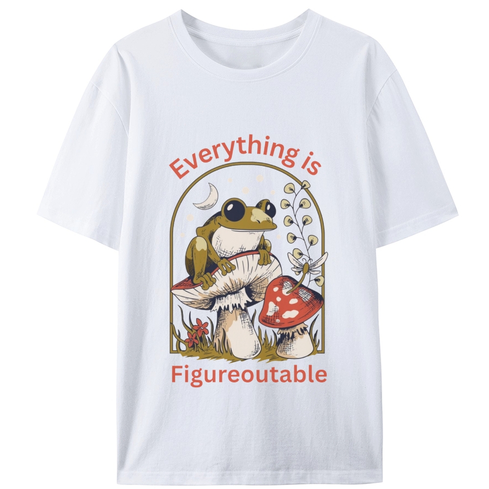 Everything Is Figureoutable Frog Retro Designed for Women - Slim Fit Cotton Tee