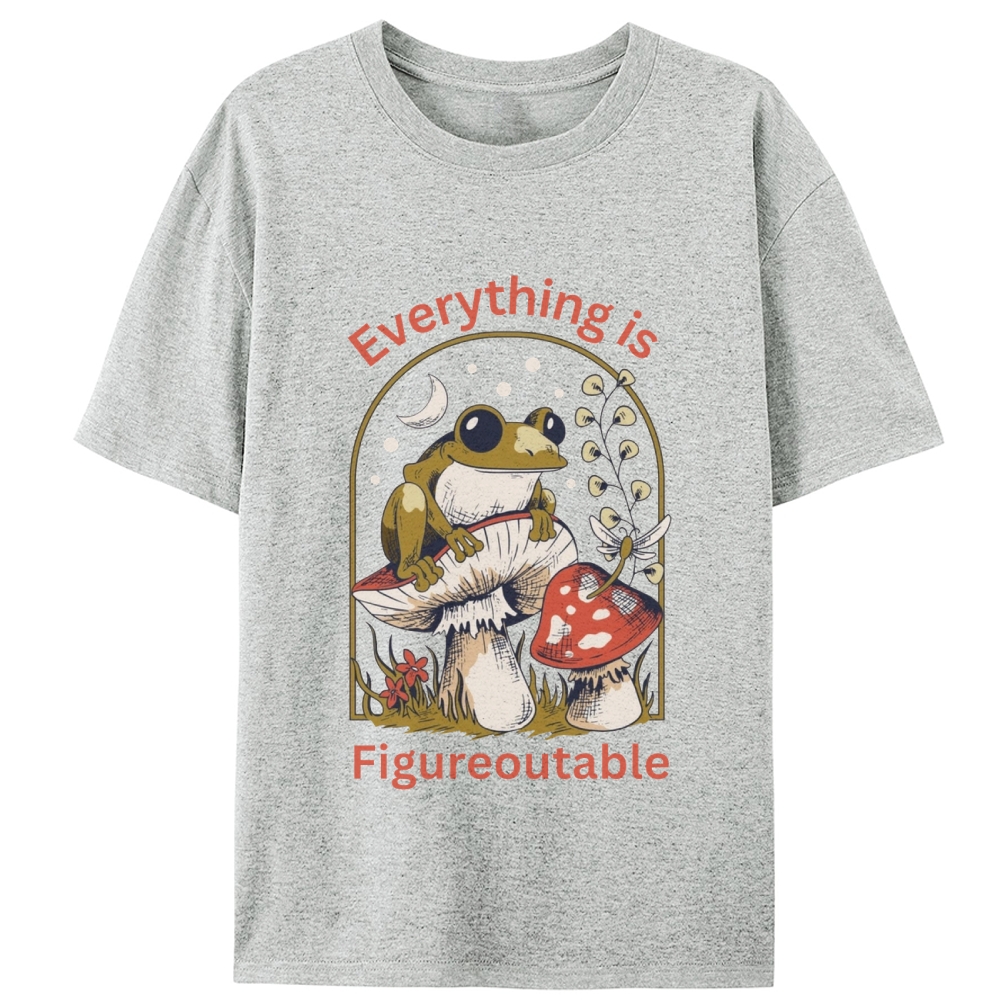 Everything Is Figureoutable Frog Retro Designed for Women - Slim Fit Cotton Tee