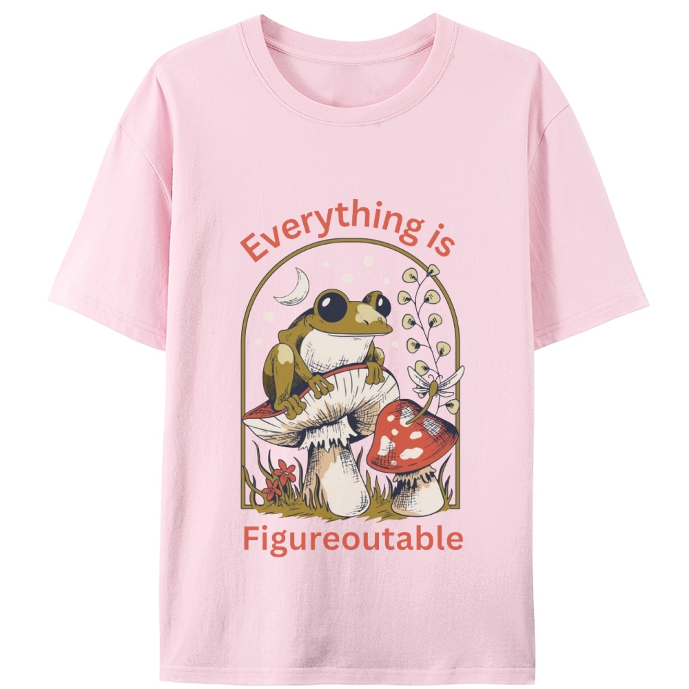 Everything Is Figureoutable Frog Retro Designed for Women - Slim Fit Cotton Tee