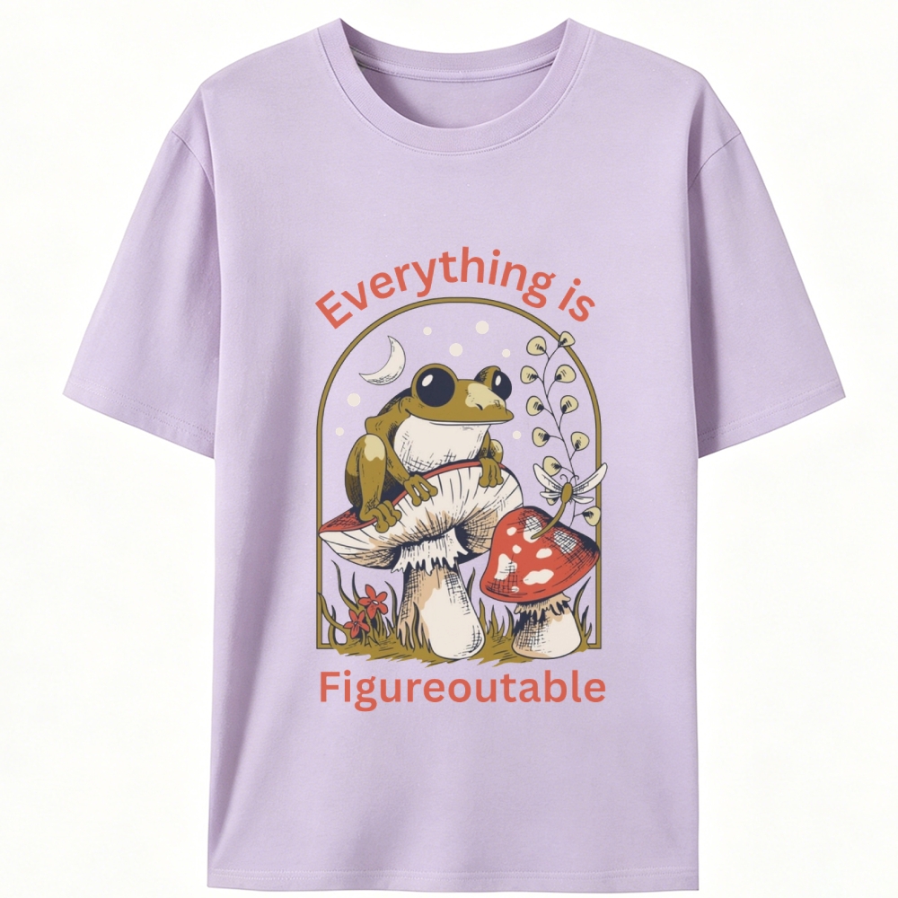 Everything Is Figureoutable Frog Retro Designed for Women - Slim Fit Cotton Tee