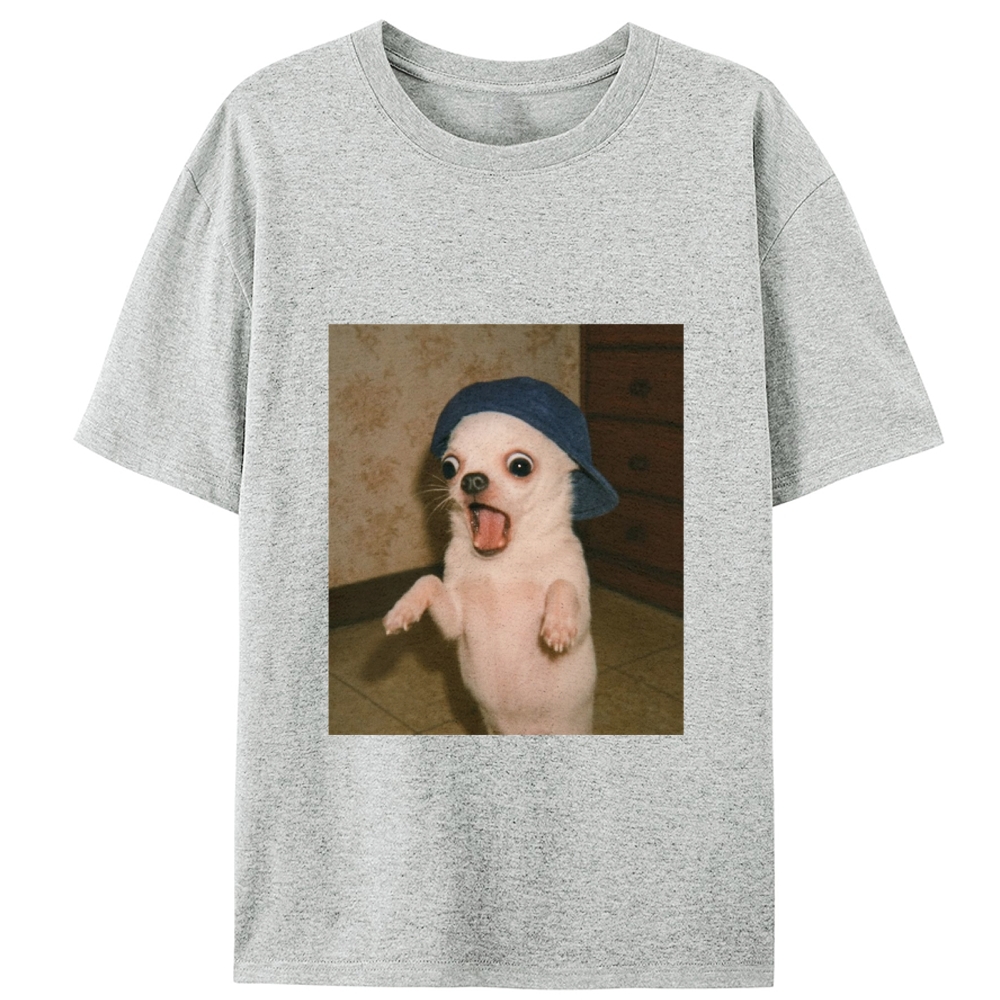 Surprised Chihuahua Meme Retro Designed for Women - Slim Fit Cotton Tee