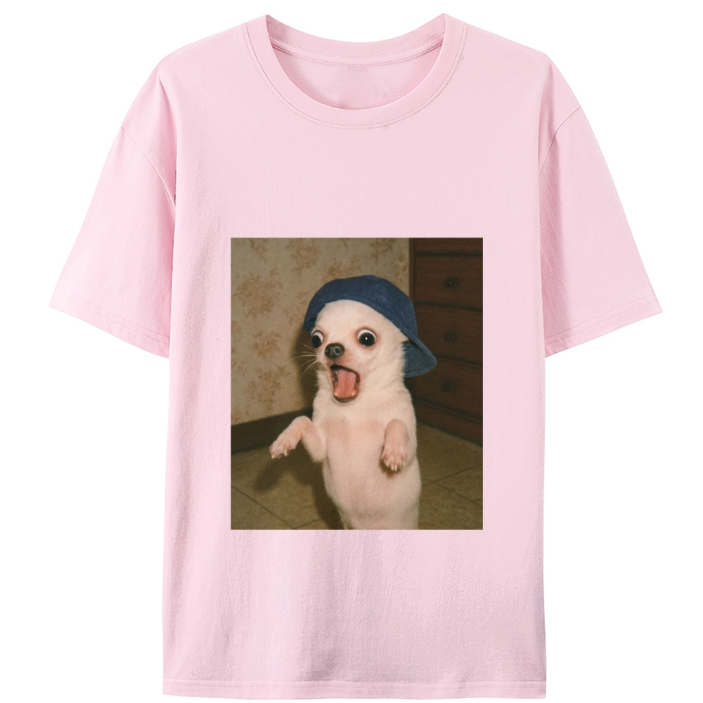 Surprised Chihuahua Meme Retro Designed for Women - Slim Fit Cotton Tee