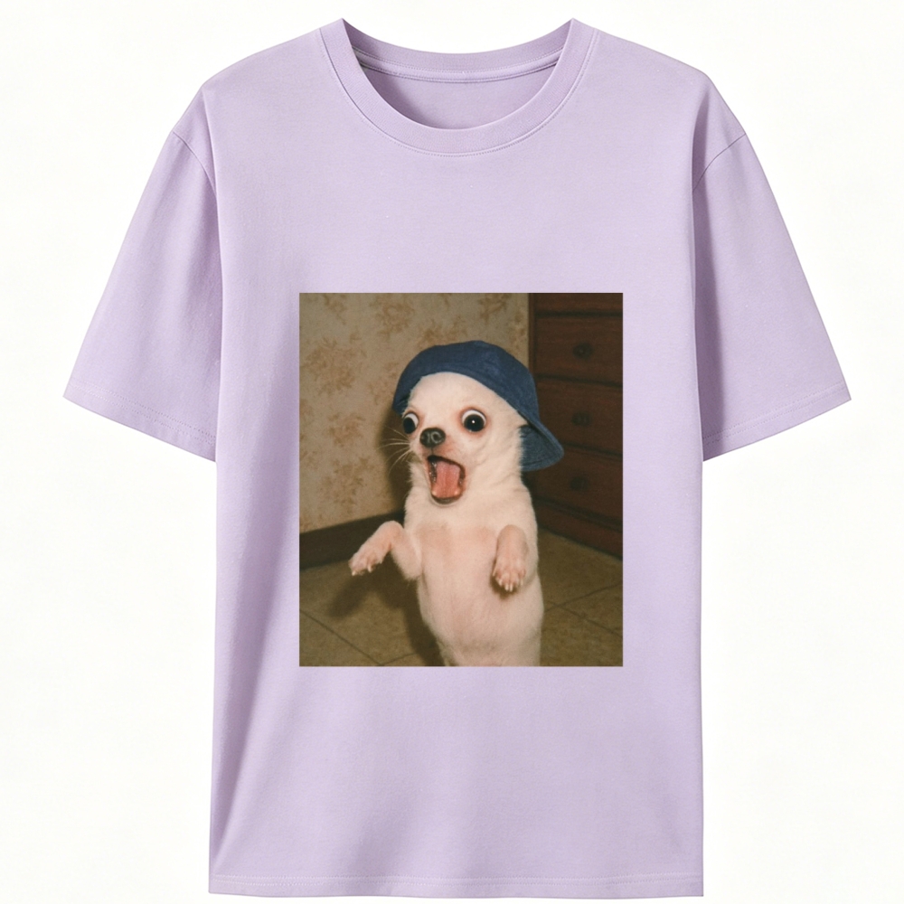 Surprised Chihuahua Meme Retro Designed for Women - Slim Fit Cotton Tee