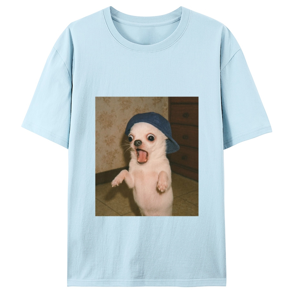Surprised Chihuahua Meme Retro Designed for Women - Slim Fit Cotton Tee