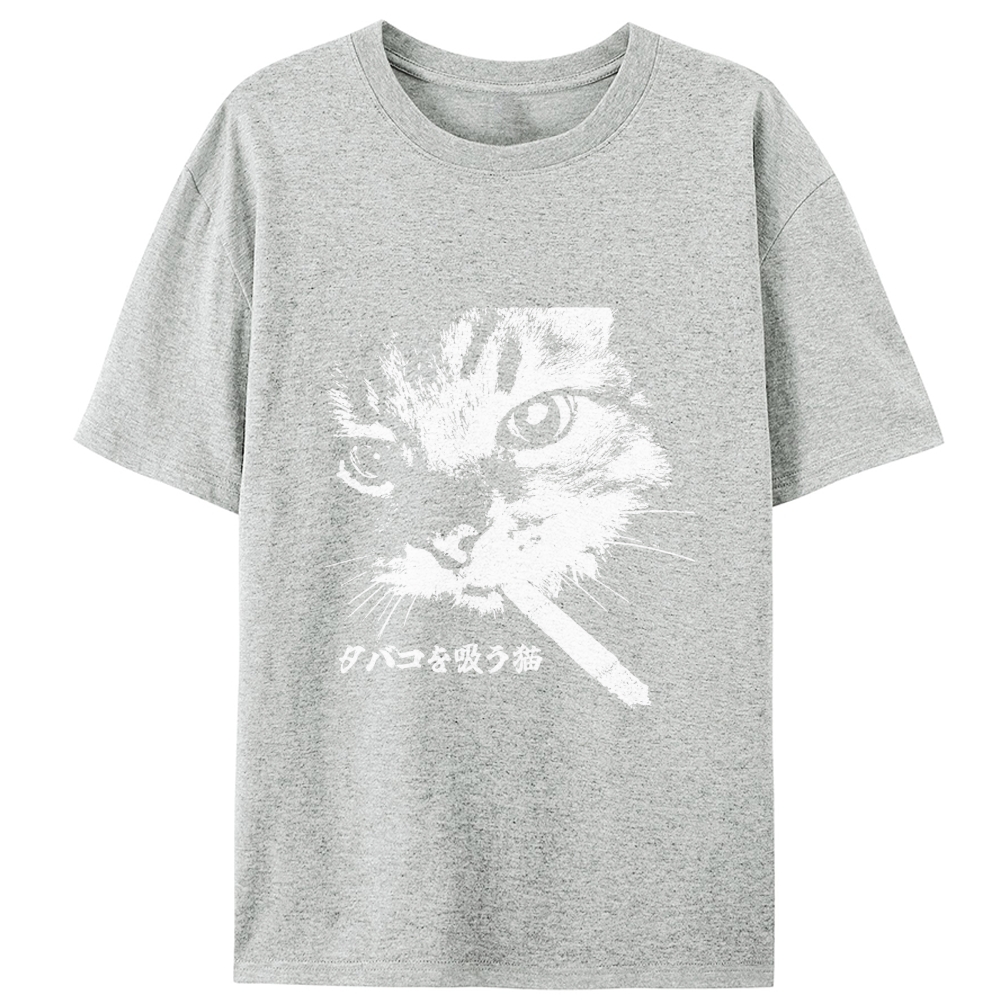 Rebel Smoker Cat Rebel Smoker Cat Retro Designed for Women - Slim Fit Cotton Tee