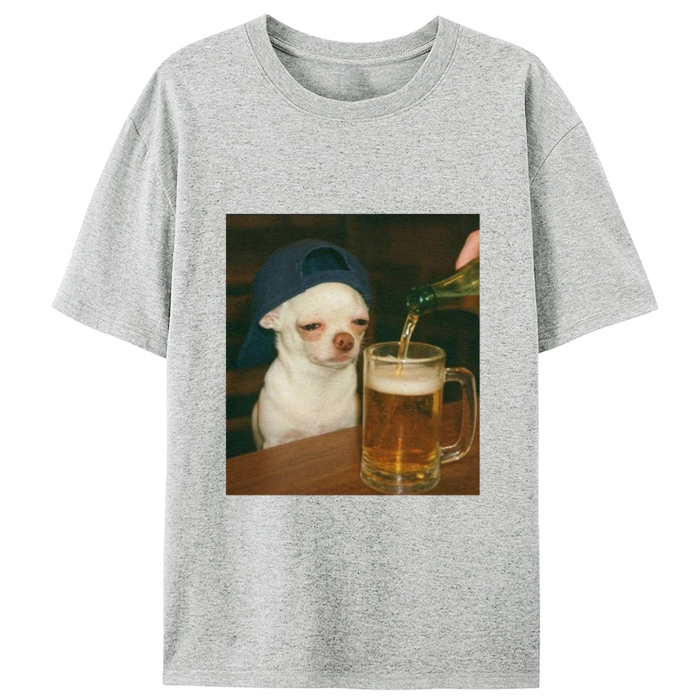 Chihuahua Beer Pour Meme Retro Designed for Women - Slim Fit Cotton Tee