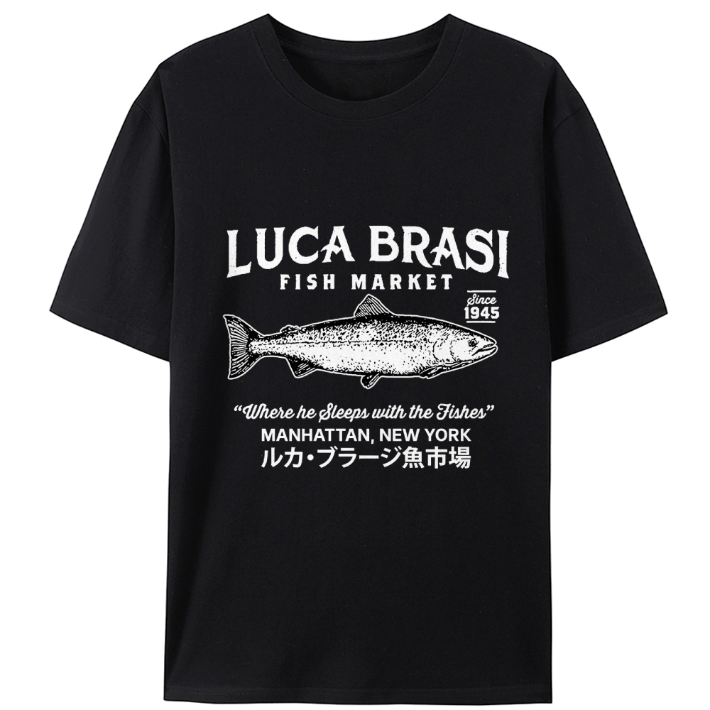 Luca Brasi Fish Market Retro Designed for Women - Slim Fit Cotton Tee