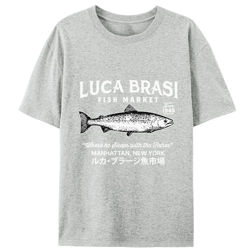 Luca Brasi Fish Market Retro Designed for Women - Slim Fit Cotton Tee