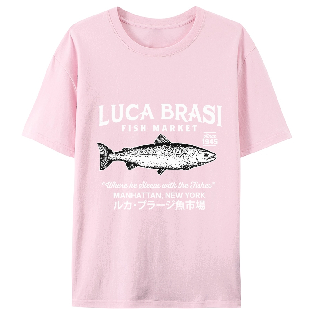 Luca Brasi Fish Market Retro Designed for Women - Slim Fit Cotton Tee