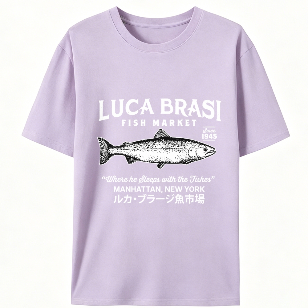 Luca Brasi Fish Market Retro Designed for Women - Slim Fit Cotton Tee