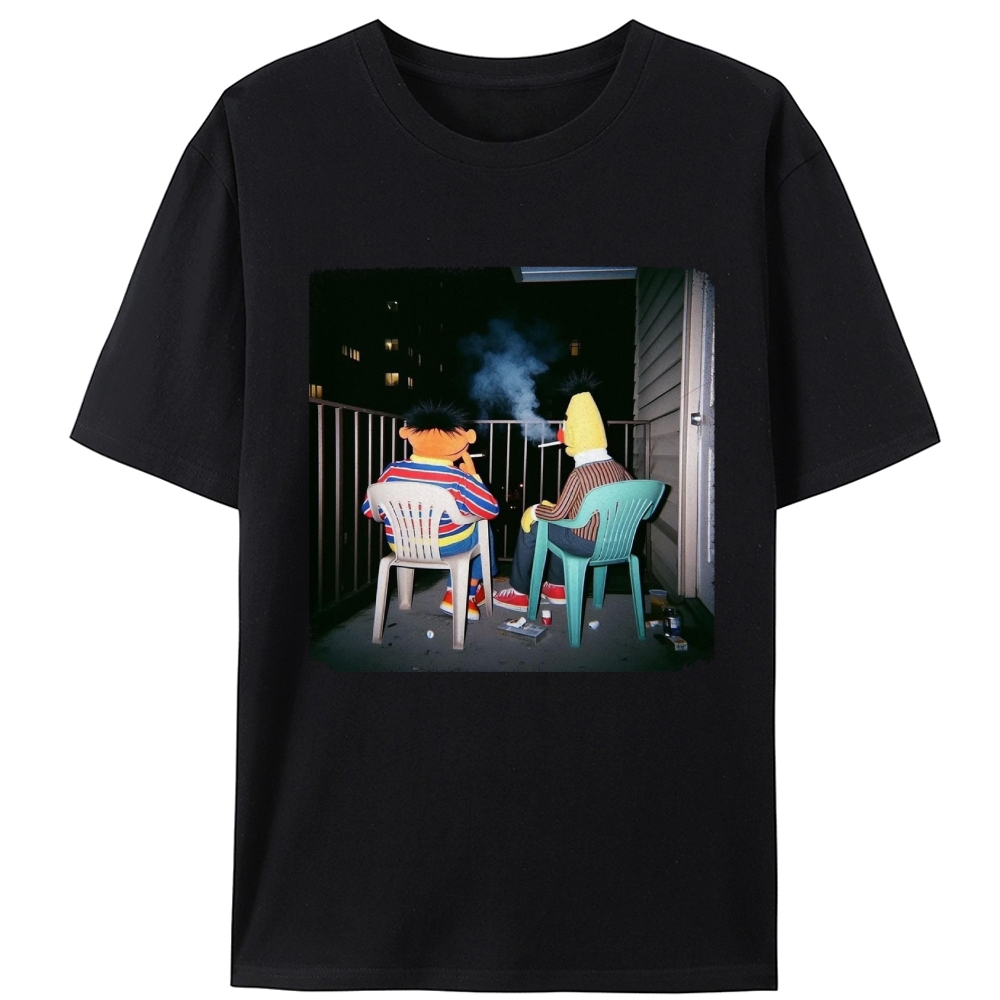 Balcony Night Bros Retro Designed for Women - Slim Fit Cotton Tee