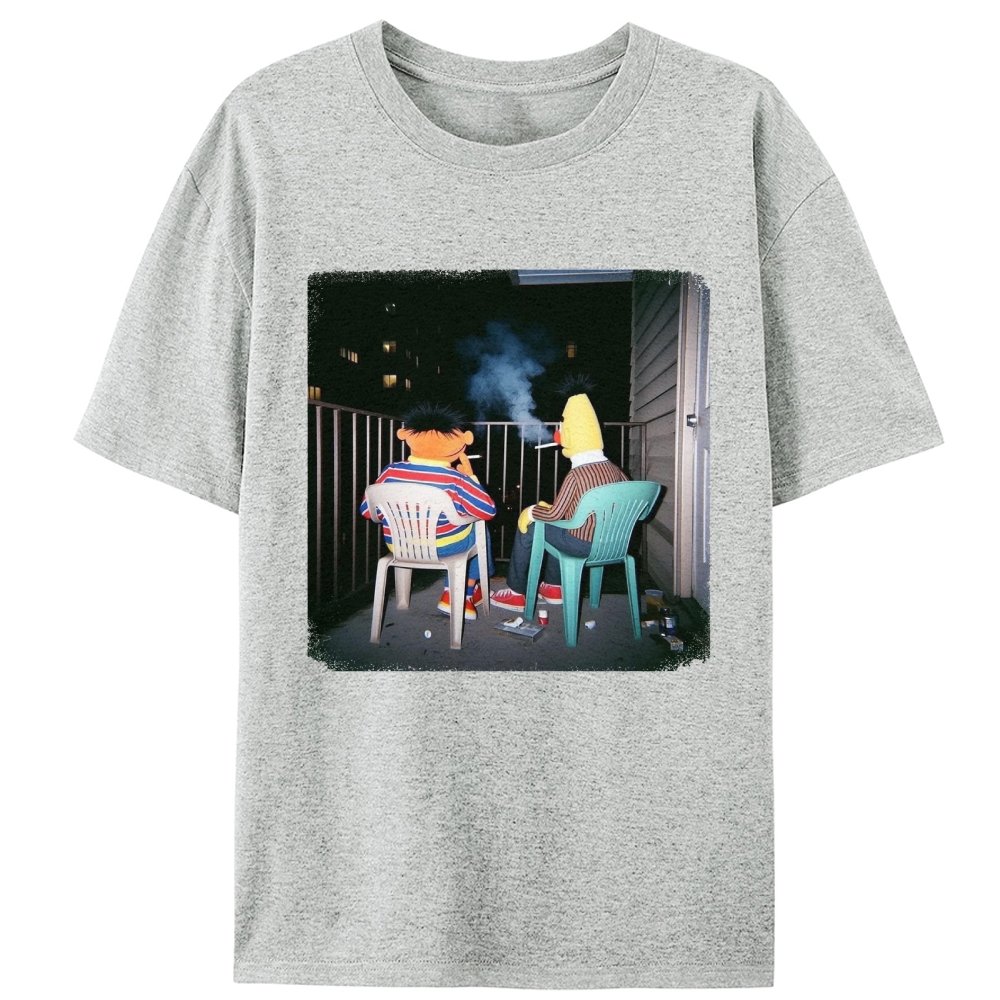 Balcony Night Bros Retro Designed for Women - Slim Fit Cotton Tee