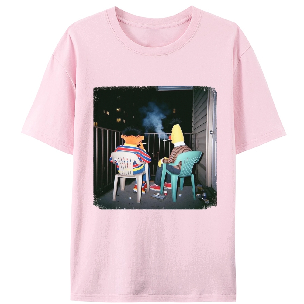 Balcony Night Bros Retro Designed for Women - Slim Fit Cotton Tee