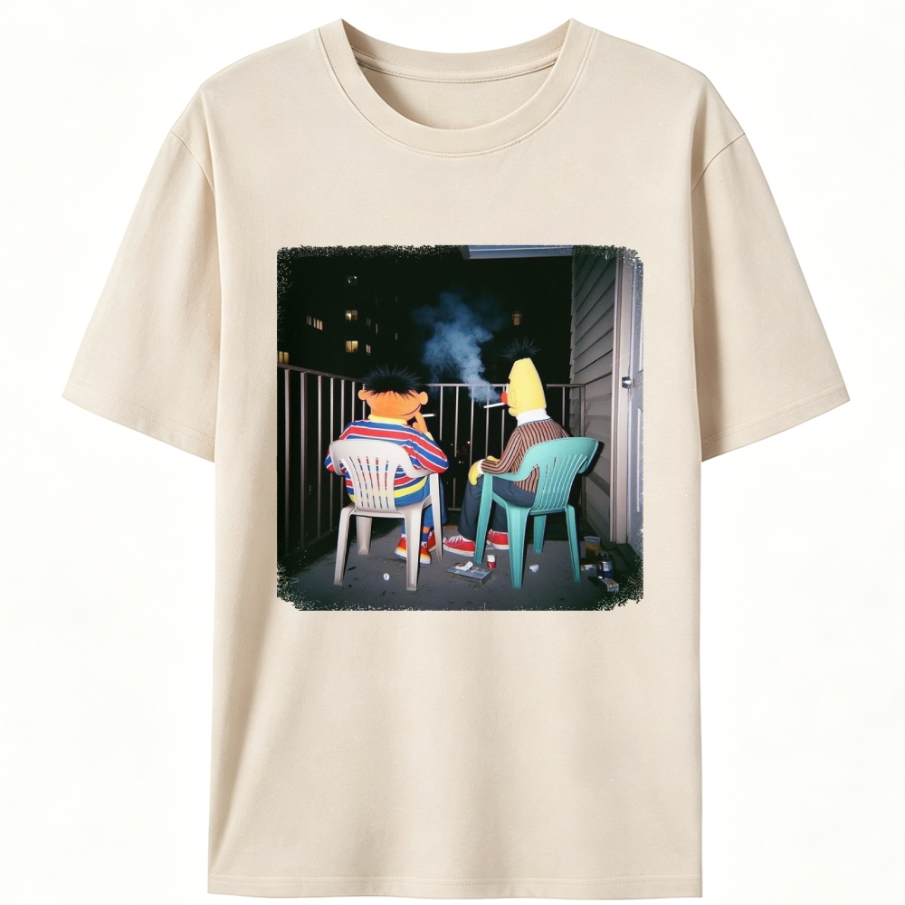 Balcony Night Bros Retro Designed for Women - Slim Fit Cotton Tee