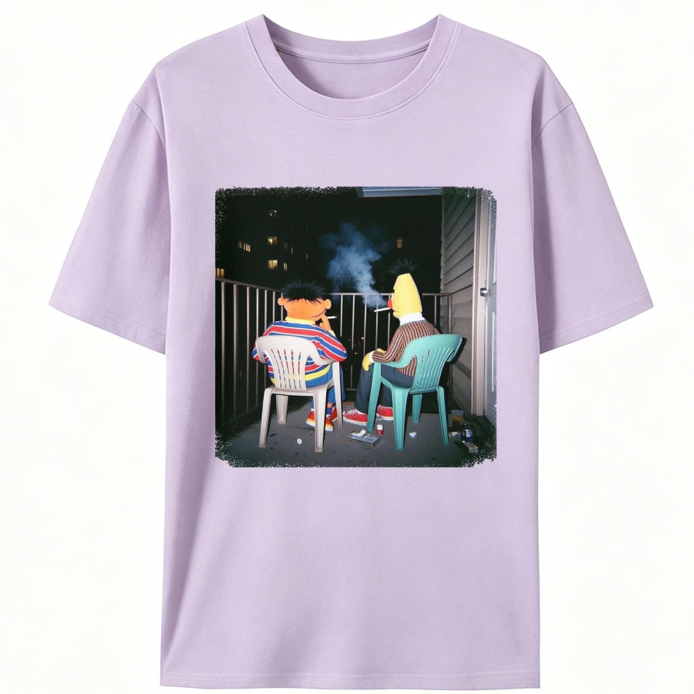 Balcony Night Bros Retro Designed for Women - Slim Fit Cotton Tee