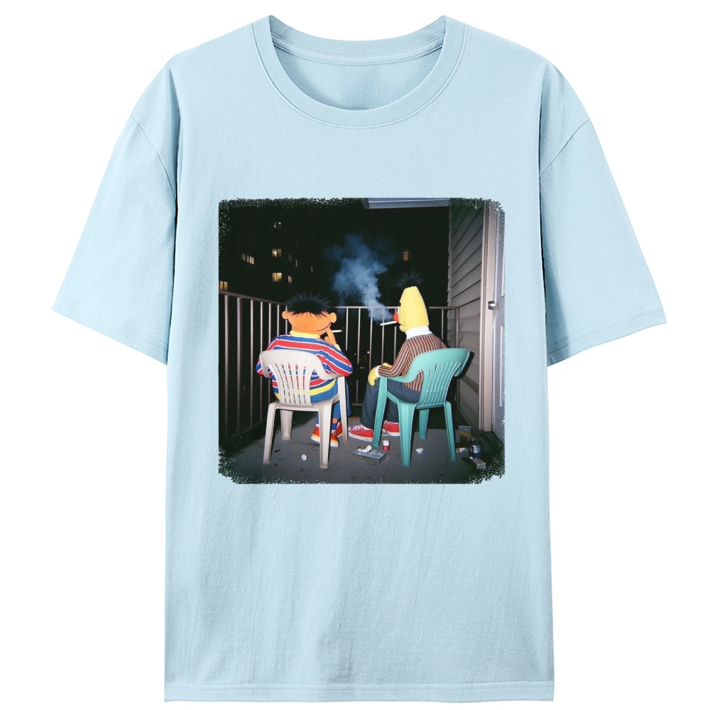 Balcony Night Bros Retro Designed for Women - Slim Fit Cotton Tee
