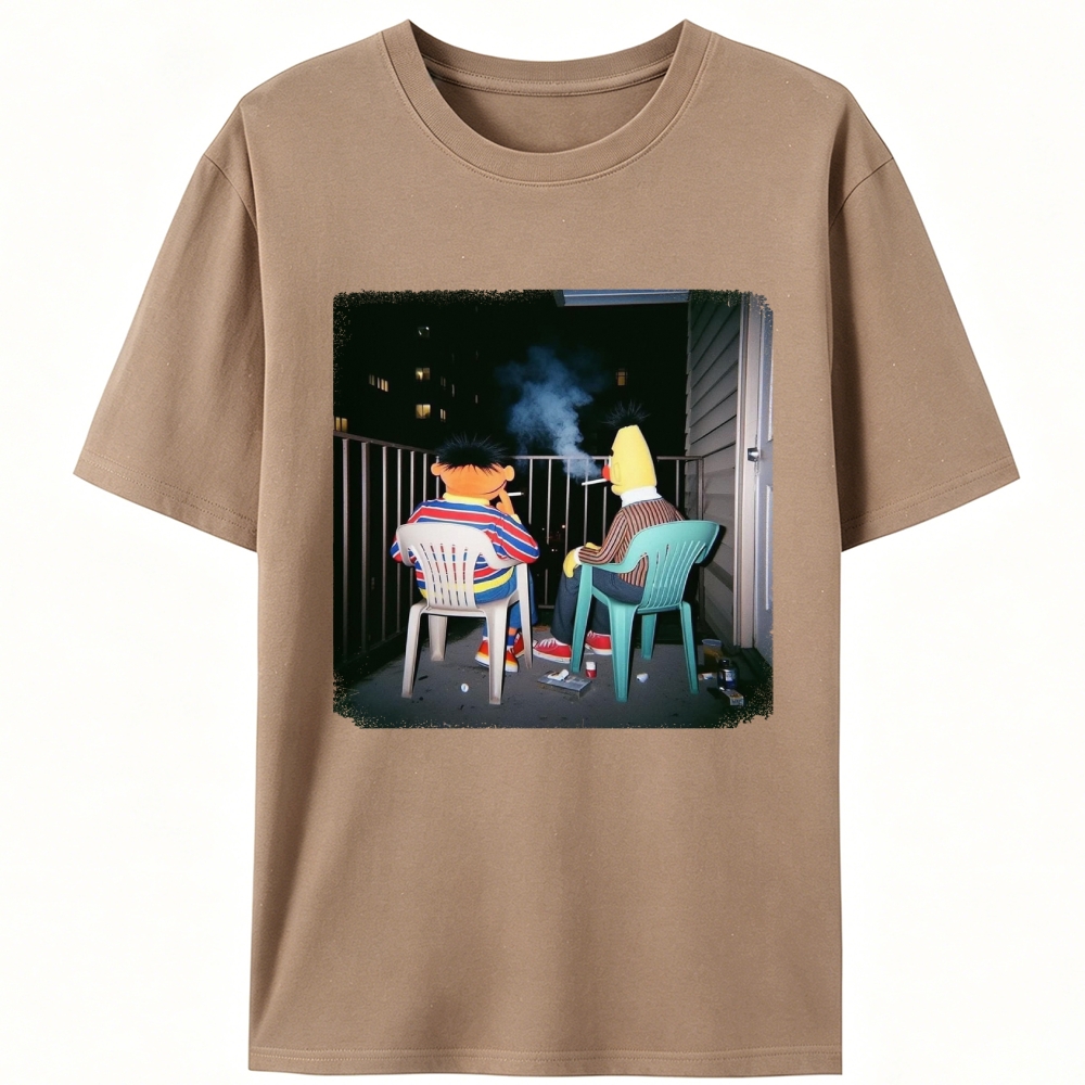 Balcony Night Bros Retro Designed for Women - Slim Fit Cotton Tee