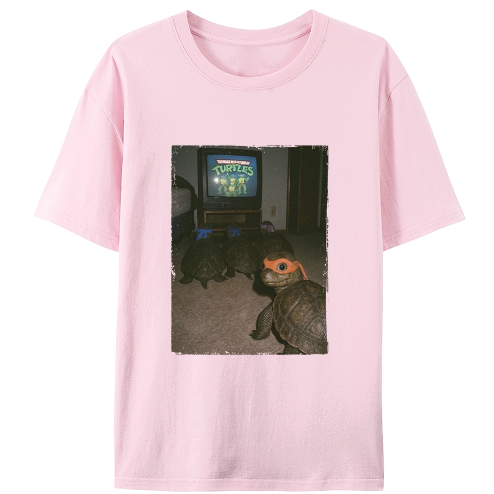 Vintage Ninja Turtles Movie Night Graphic Edition Retro Designed for Women - Slim Fit Cotton Tee