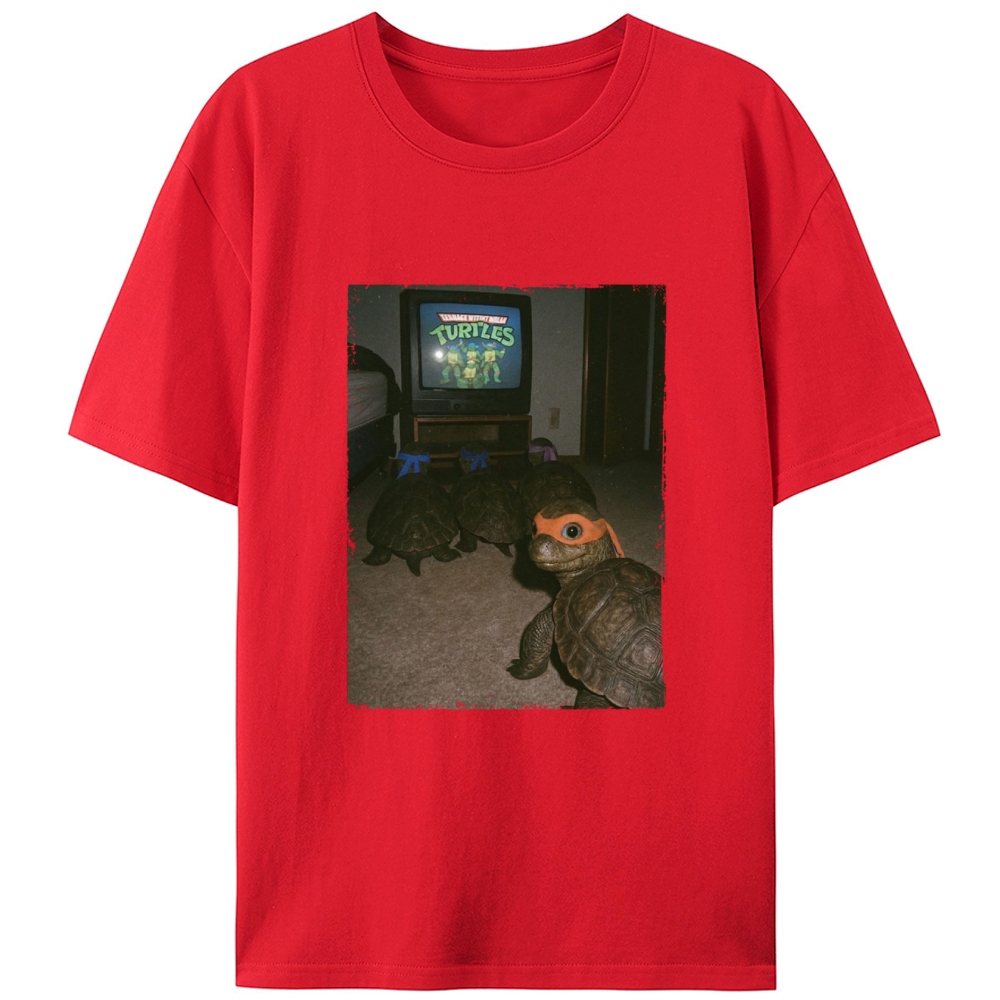 Vintage Ninja Turtles Movie Night Graphic Edition Retro Designed for Women - Slim Fit Cotton Tee