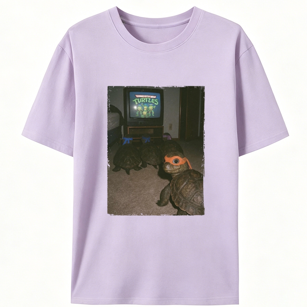 Vintage Ninja Turtles Movie Night Graphic Edition Retro Designed for Women - Slim Fit Cotton Tee