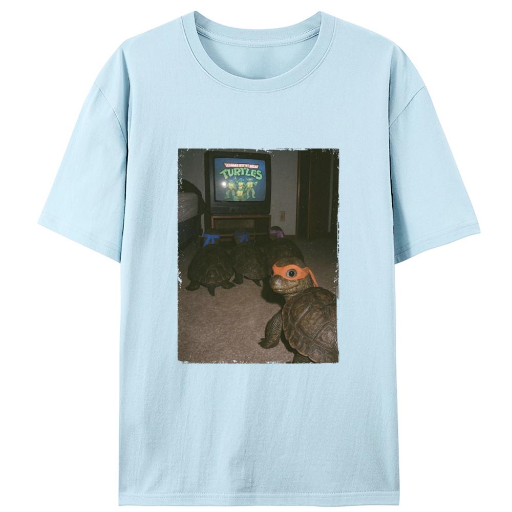 Vintage Ninja Turtles Movie Night Graphic Edition Retro Designed for Women - Slim Fit Cotton Tee