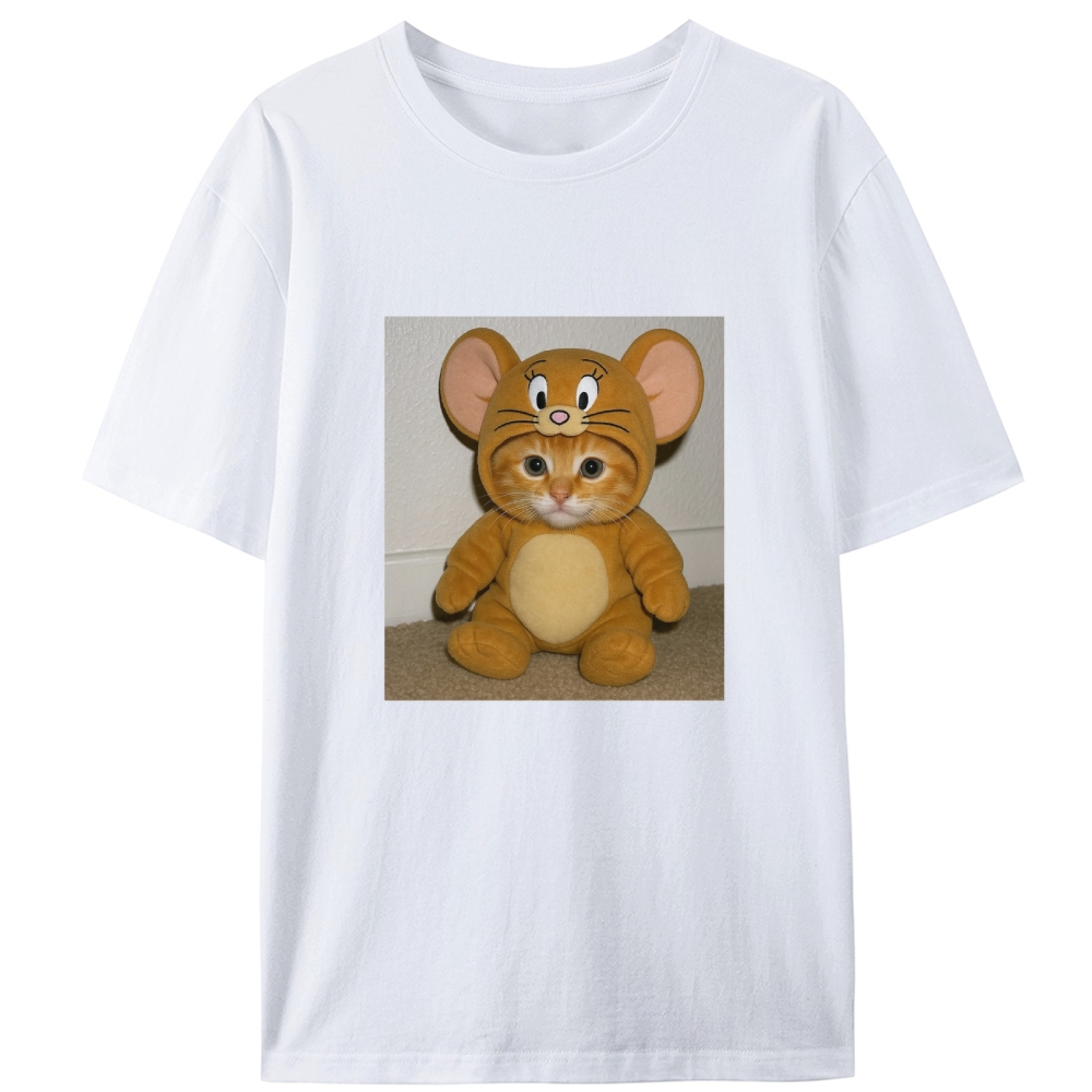 Cat Cosplay Jerry Funny Retro Designed for Women - Slim Fit Cotton Tee