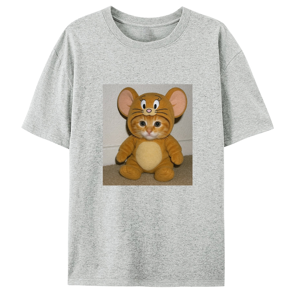 Cat Cosplay Jerry Funny Retro Designed for Women - Slim Fit Cotton Tee