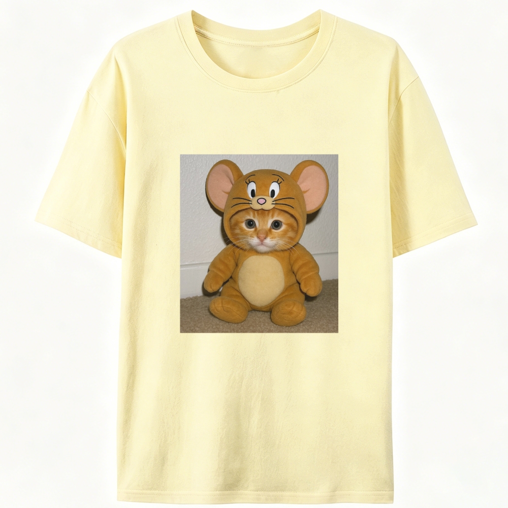 Cat Cosplay Jerry Funny Retro Designed for Women - Slim Fit Cotton Tee