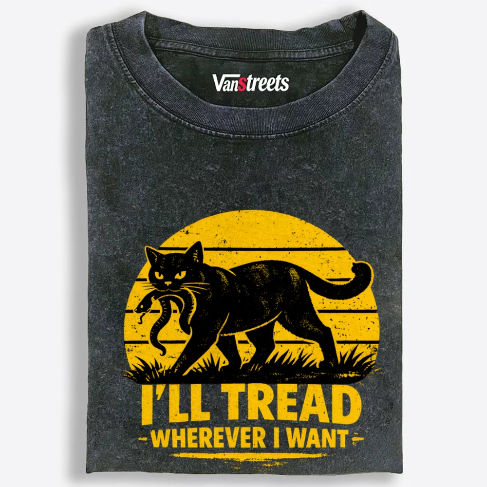 Cat Wins Snake Retro Washed T-Shirt | 100% Cotton | Streetwear Essential