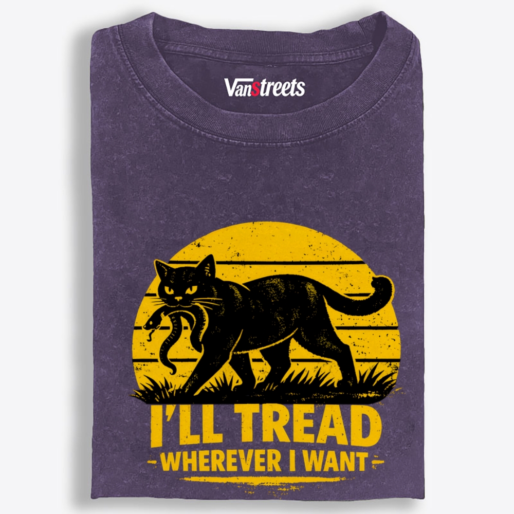 Cat Wins Snake Retro Washed T-Shirt | 100% Cotton | Streetwear Essential