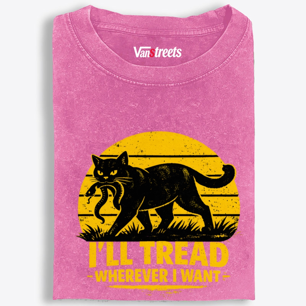 Cat Wins Snake Retro Washed T-Shirt | 100% Cotton | Streetwear Essential