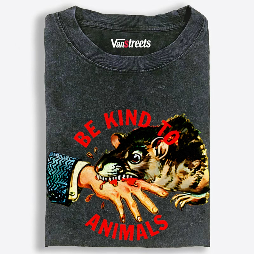 Be Kind... Or Else Retro Washed T-Shirt | 100% Cotton | Streetwear Essential