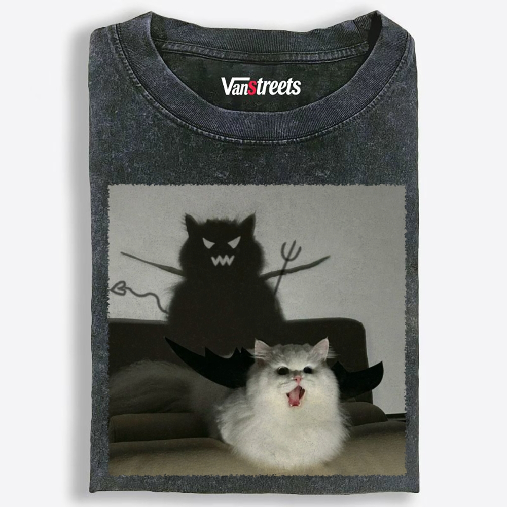 Cute But Demonic Retro Washed T-Shirt | 100% Cotton | Streetwear Essential