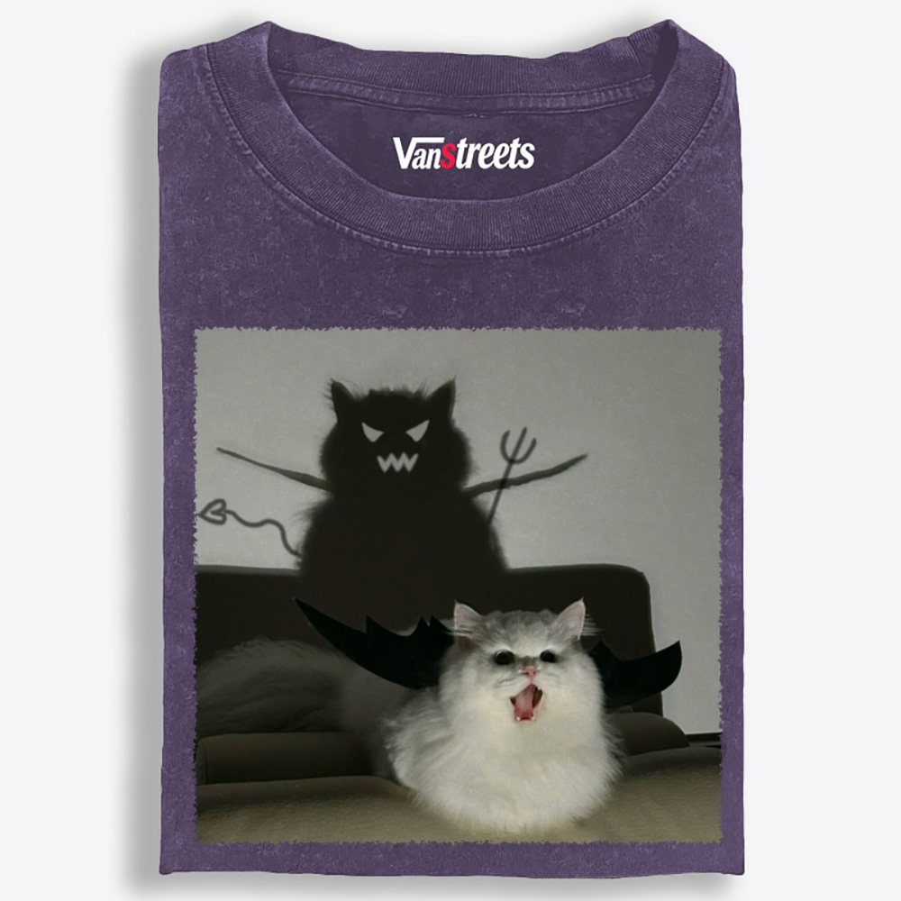 Cute But Demonic Retro Washed T-Shirt | 100% Cotton | Streetwear Essential