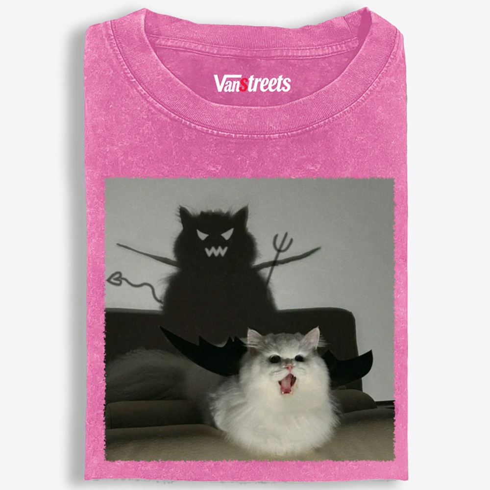 Cute But Demonic Retro Washed T-Shirt | 100% Cotton | Streetwear Essential