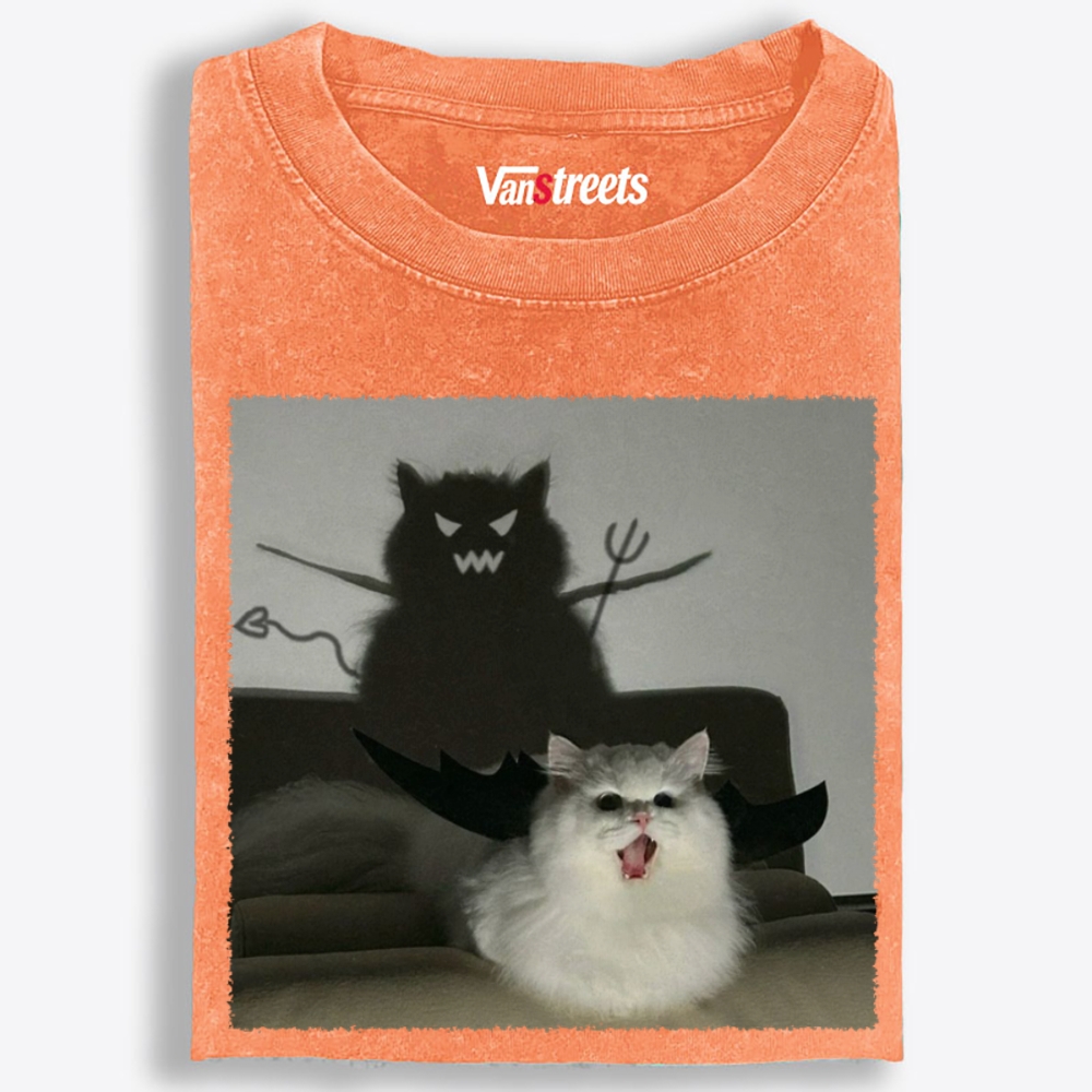 Cute But Demonic Retro Washed T-Shirt | 100% Cotton | Streetwear Essential