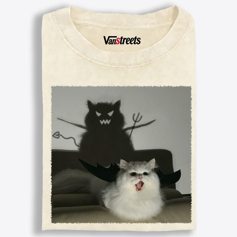 Cute But Demonic Retro Washed T-Shirt | 100% Cotton | Streetwear Essential